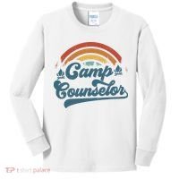 Summer Camp Counselor Staff Groovy Rainbow Camp Counselor Kids Long Sleeve Shirt thumb 0