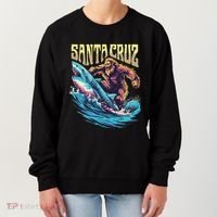 Santa Cruz California Summer Surfing Bigfoot Shark Women's Sweatshirt thumb 0