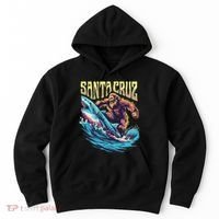 Santa Cruz California Summer Surfing Bigfoot Shark Hoodie thumb 0