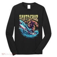 Santa Cruz California Summer Surfing Bigfoot Shark Long Sleeve Shirt thumb 0
