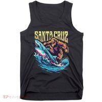 Santa Cruz California Summer Surfing Bigfoot Shark Tank Top thumb 0