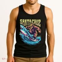Santa Cruz California Summer Surfing Bigfoot Shark Tank Top thumb 3