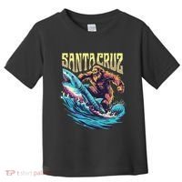 Santa Cruz California Summer Surfing Bigfoot Shark Toddler T-Shirt thumb 0