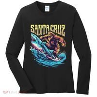 Santa Cruz California Summer Surfing Bigfoot Shark Women's Long Sleeve Shirt thumb 0