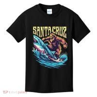 Santa Cruz California Summer Surfing Bigfoot Shark Kids T-Shirt thumb 0