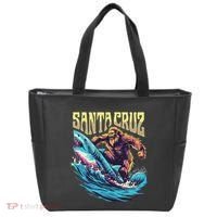 Santa Cruz California Summer Surfing Bigfoot Shark Tote Bag thumb 0