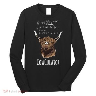 Scottisch Cow Cowculator Scottish Highland Cattle Long Sleeve Shirt