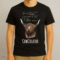 Scottisch Cow Cowculator Scottish Highland Cattle T-Shirt thumb 3