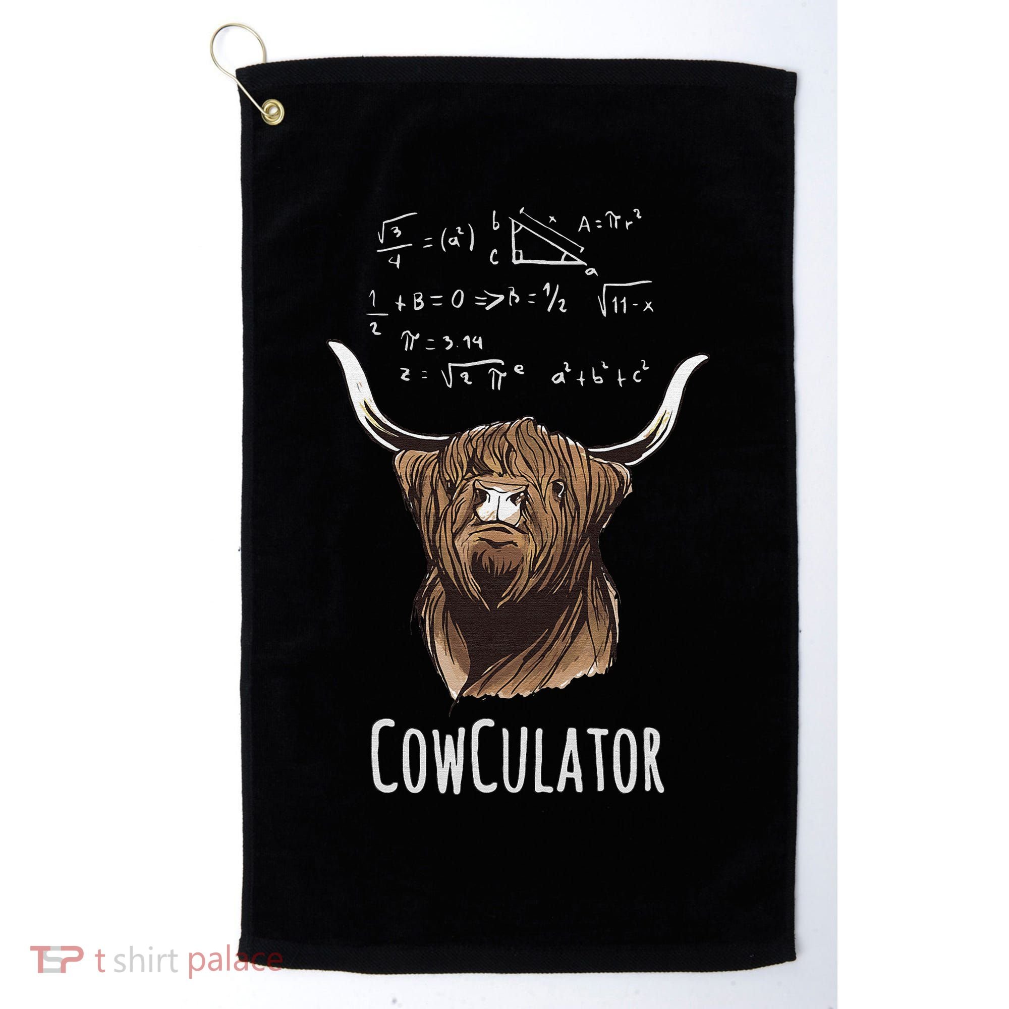 Scottisch Cow Cowculator Scottish Highland Cattle Golf Towel