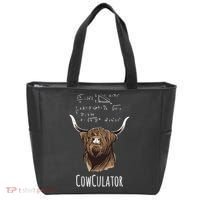 Scottisch Cow Cowculator Scottish Highland Cattle Tote Bag thumb 0