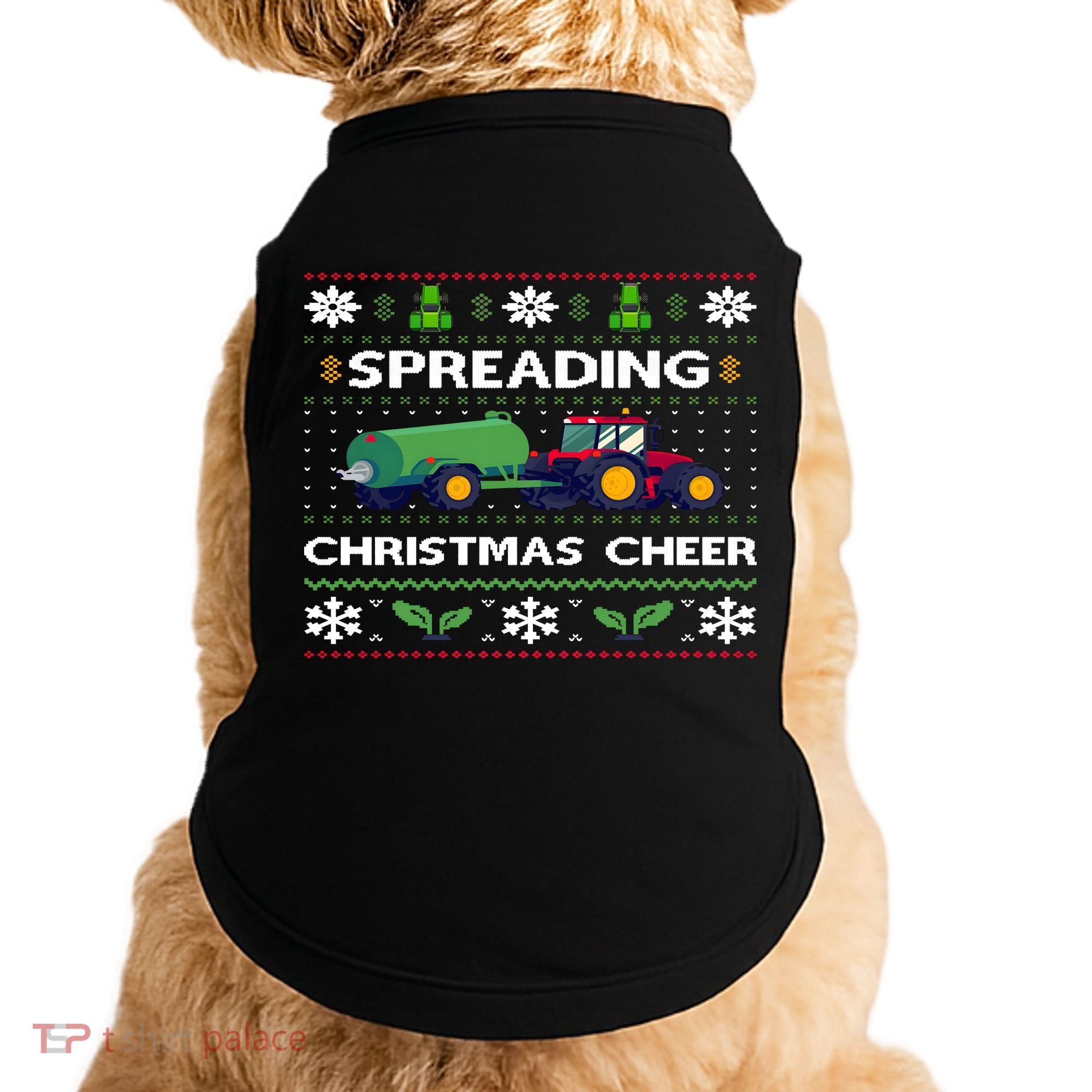 Spreading Christmas Cheer Farm Tractor Farmer Doggie Tank
