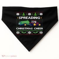Spreading Christmas Cheer Farm Tractor Farmer USA-Made Doggie Bandana thumb 0