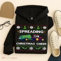 Spreading Christmas Cheer Farm Tractor Farmer Hoodie thumb 4