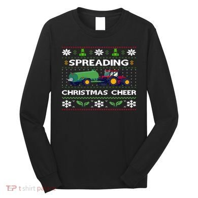 Spreading Christmas Cheer Farm Tractor Farmer Long Sleeve Shirt