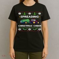 Spreading Christmas Cheer Farm Tractor Farmer T-Shirt thumb 4