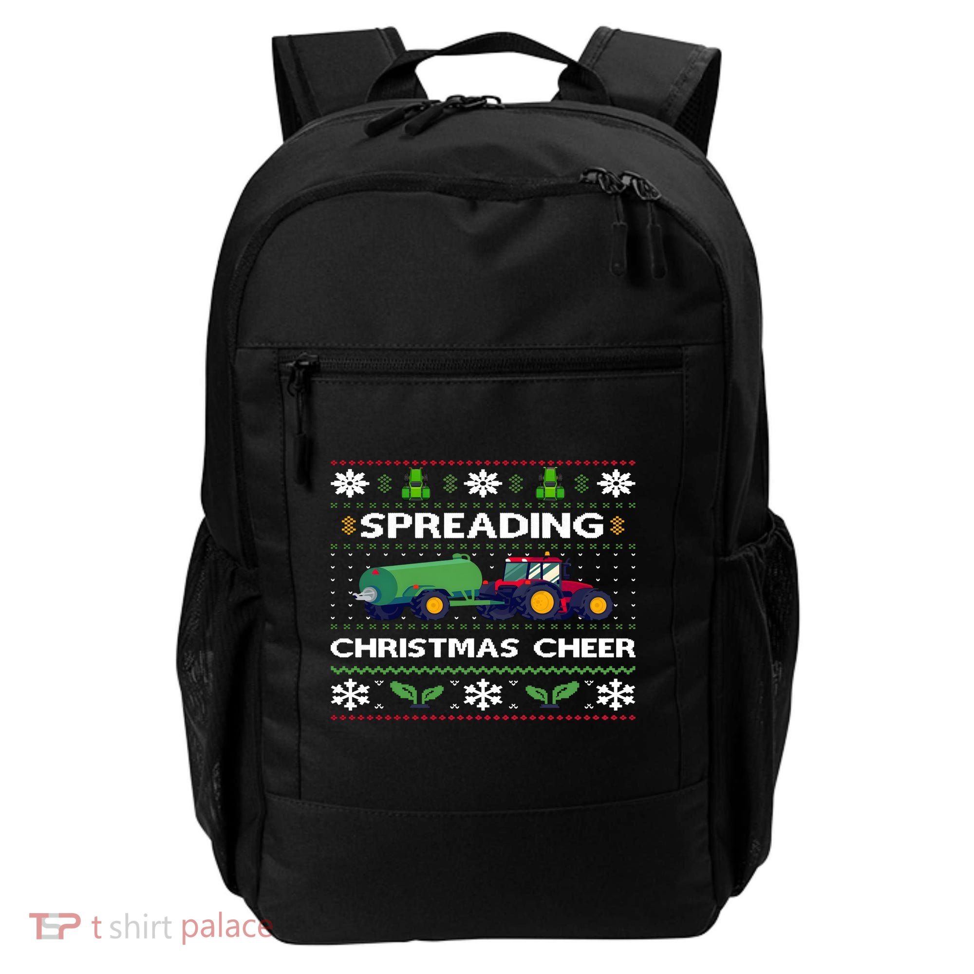 Spreading Christmas Cheer Farm Tractor Farmer Backpack