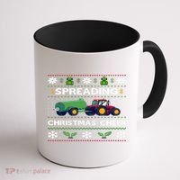 Spreading Christmas Cheer Farm Tractor Farmer Coffee Mug thumb 1