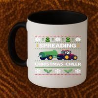 Spreading Christmas Cheer Farm Tractor Farmer Coffee Mug thumb 2
