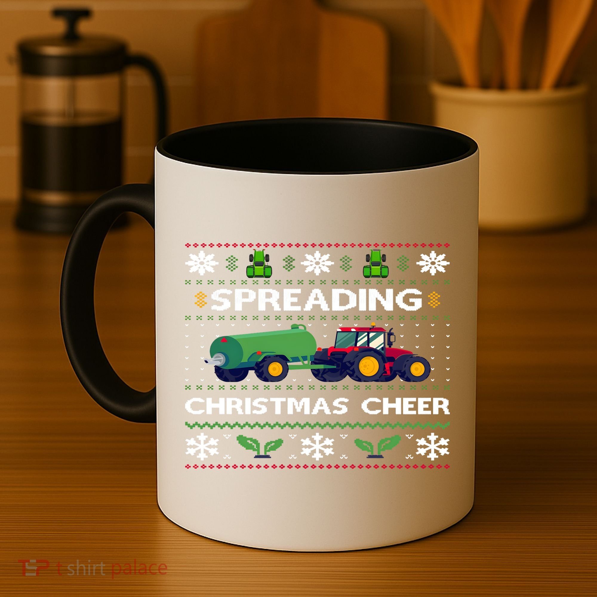 Spreading Christmas Cheer Farm Tractor Farmer Coffee Mug