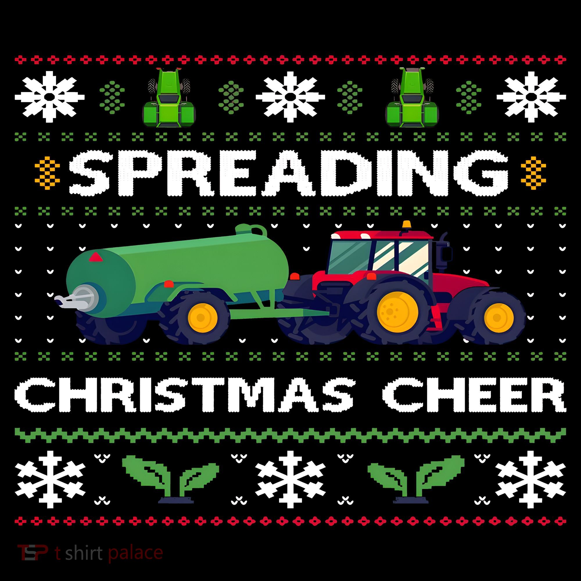 Spreading Christmas Cheer Farm Tractor Farmer Polo