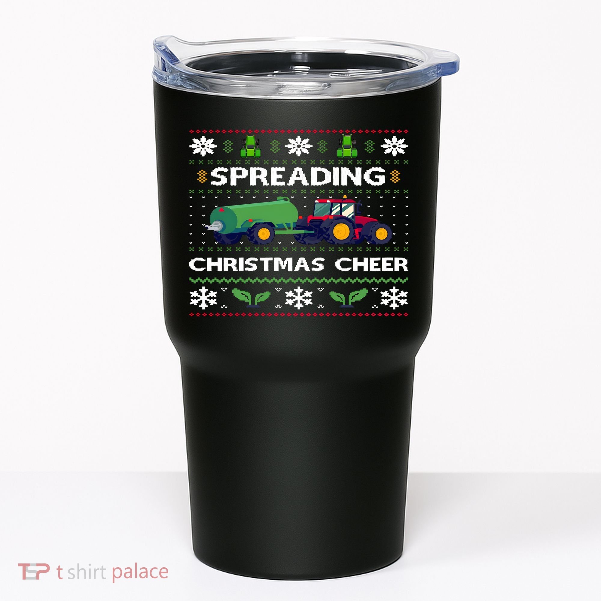 Spreading Christmas Cheer Farm Tractor Farmer Tumbler