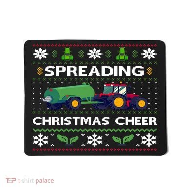 Spreading Christmas Cheer Farm Tractor Farmer Mousepad