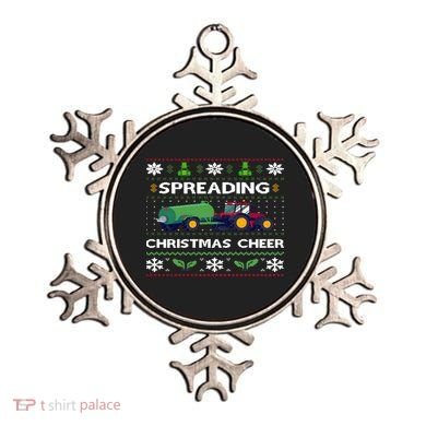 Spreading Christmas Cheer Farm Tractor Farmer Ornament