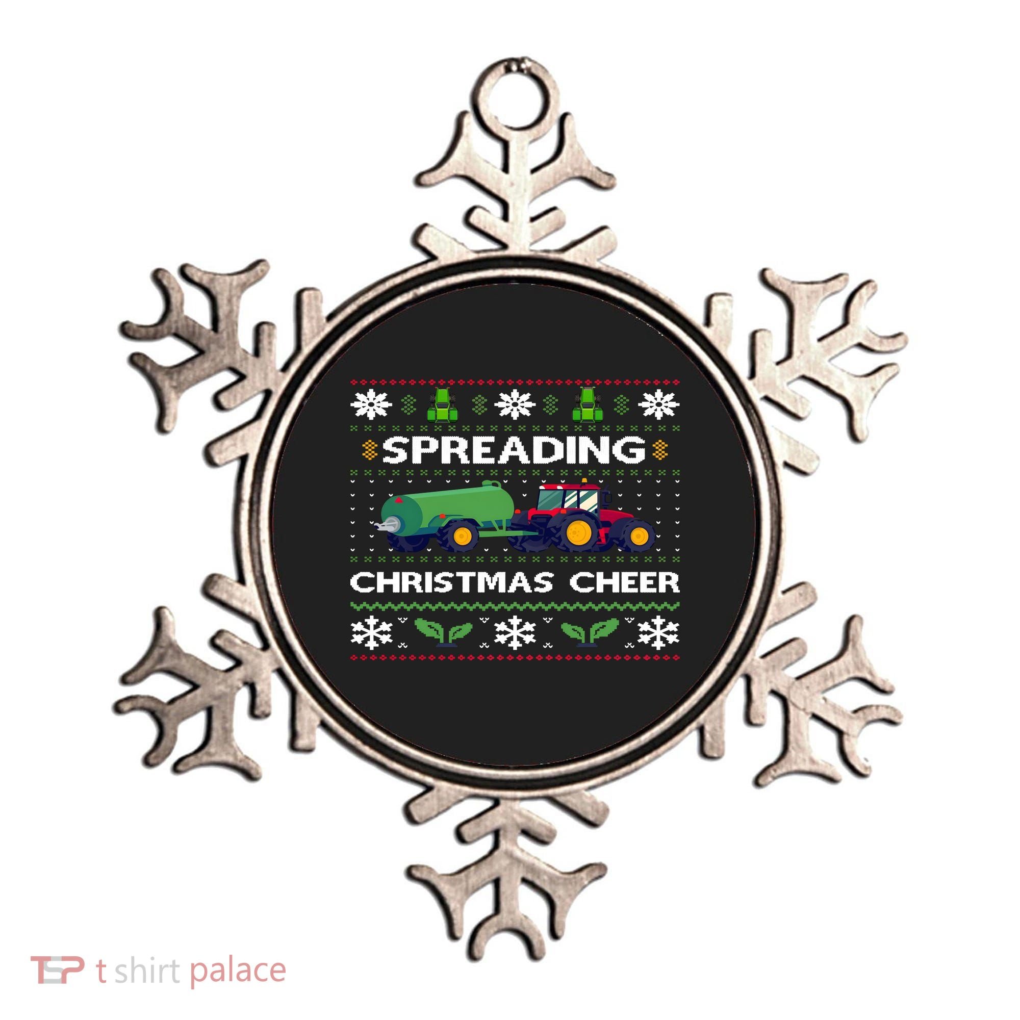 Spreading Christmas Cheer Farm Tractor Farmer Ornament