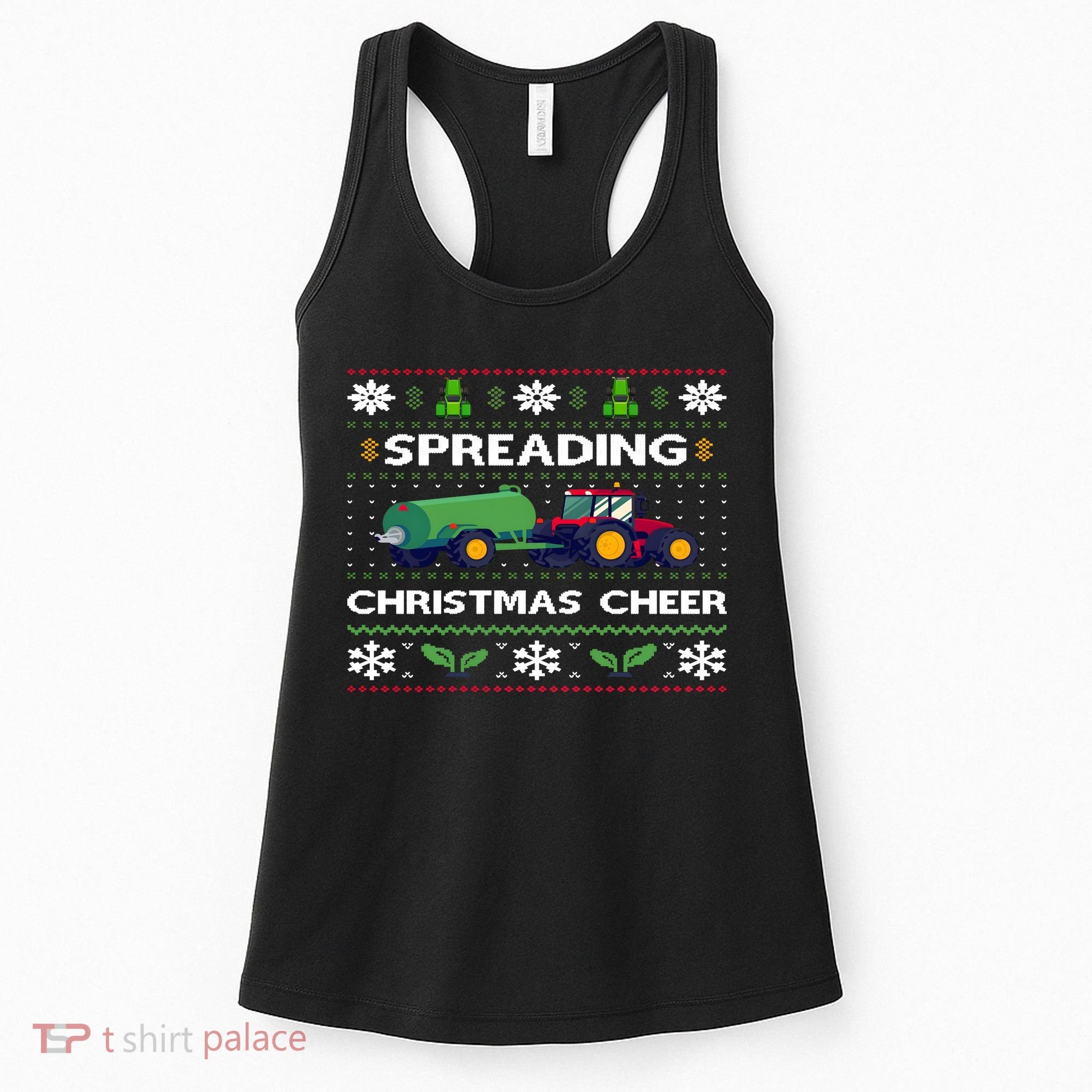 Spreading Christmas Cheer Farm Tractor Farmer Women's Tank Top