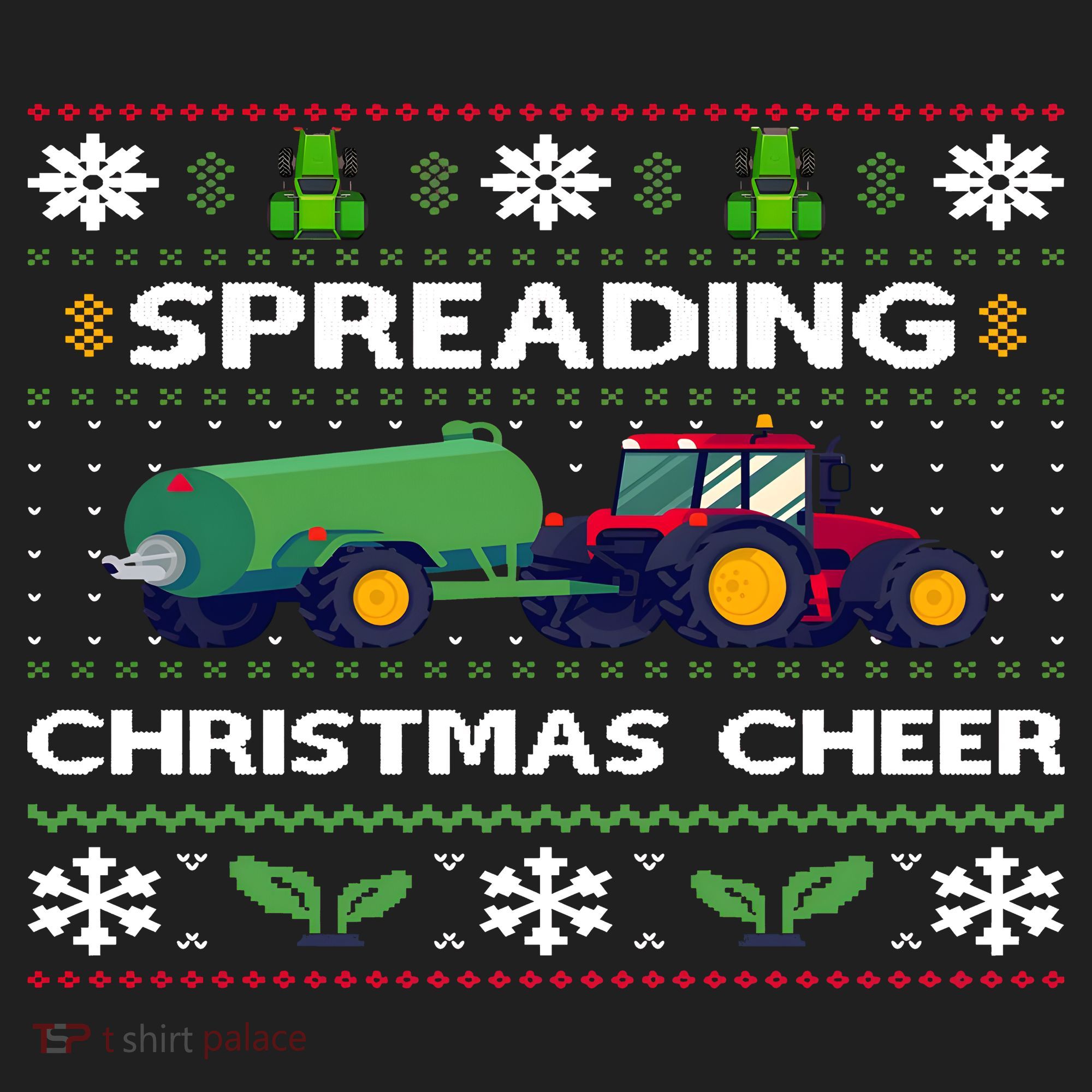 Spreading Christmas Cheer Farm Tractor Farmer Hat