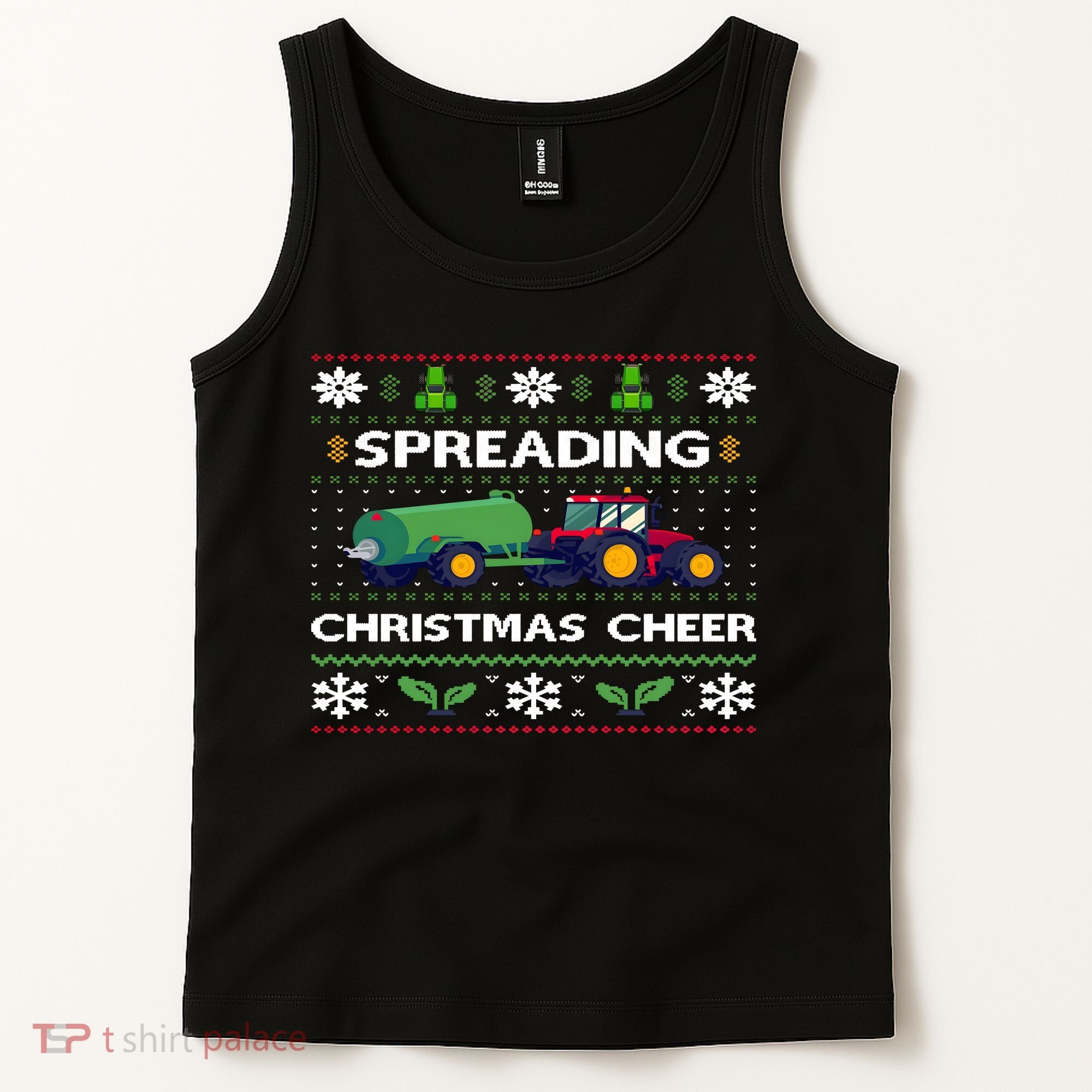 Spreading Christmas Cheer Farm Tractor Farmer Tank Top