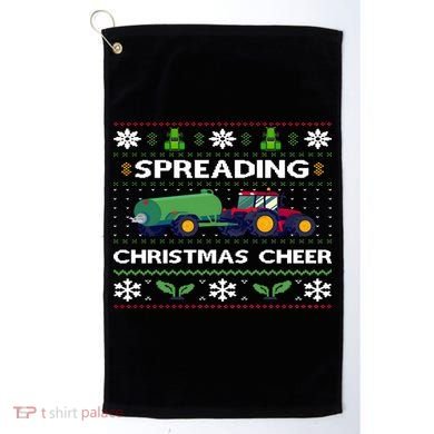Spreading Christmas Cheer Farm Tractor Farmer Golf Towel