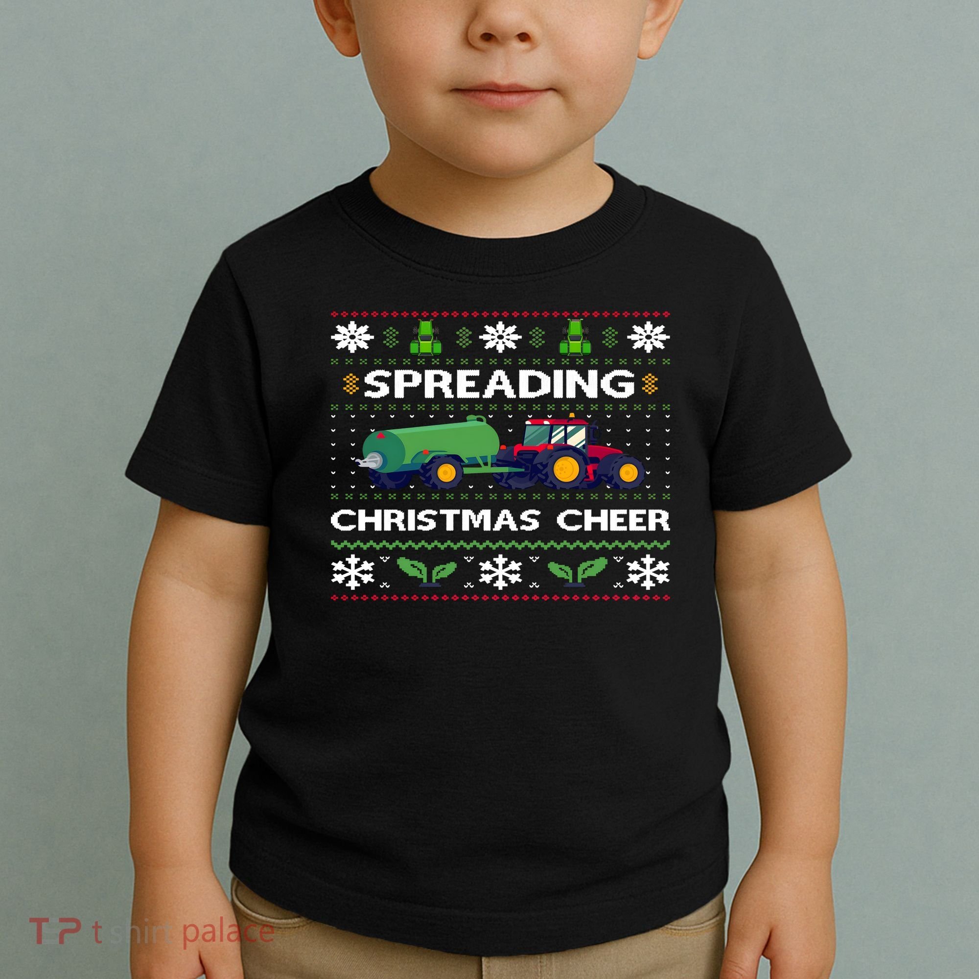 Spreading Christmas Cheer Farm Tractor Farmer Toddler T-Shirt