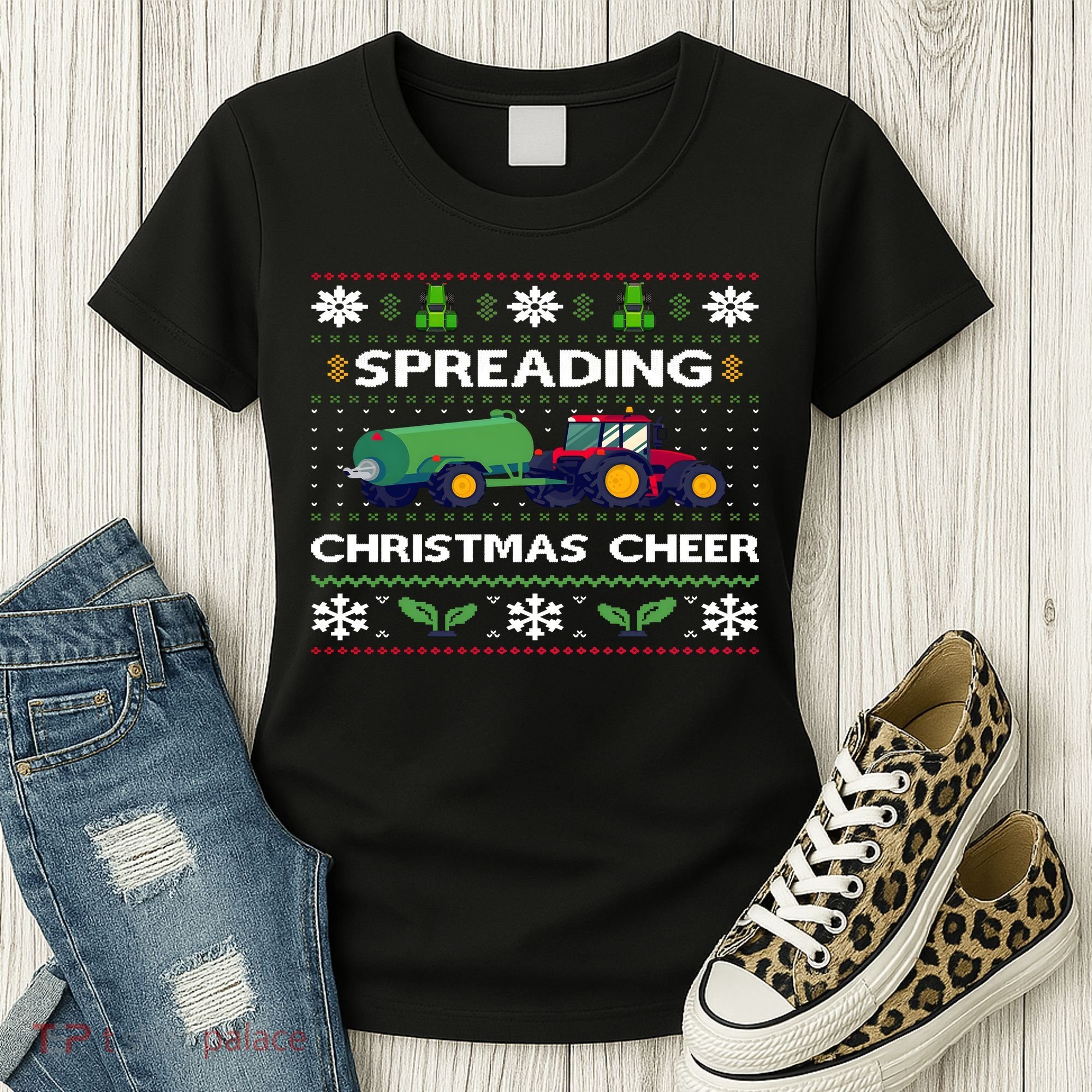 Spreading Christmas Cheer Farm Tractor Farmer Women's T-Shirt