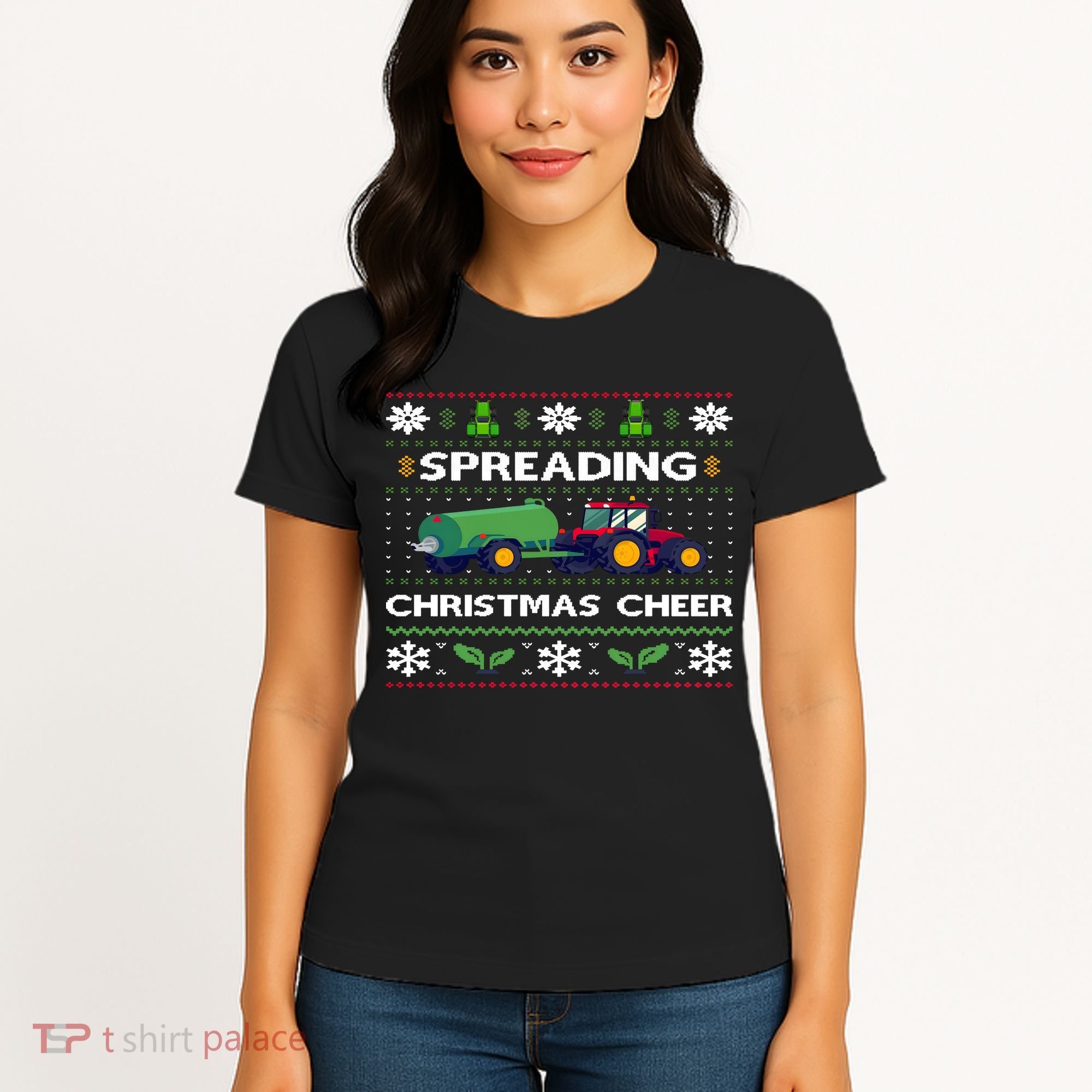 Spreading Christmas Cheer Farm Tractor Farmer Women's T-Shirt