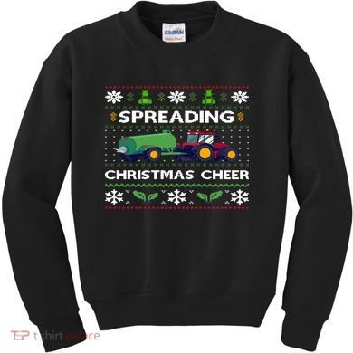 Spreading Christmas Cheer Farm Tractor Farmer Kids Sweatshirt