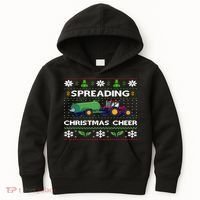 Spreading Christmas Cheer Farm Tractor Farmer Kids Hoodie thumb 0