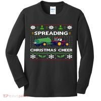 Spreading Christmas Cheer Farm Tractor Farmer Kids Long Sleeve Shirt thumb 0