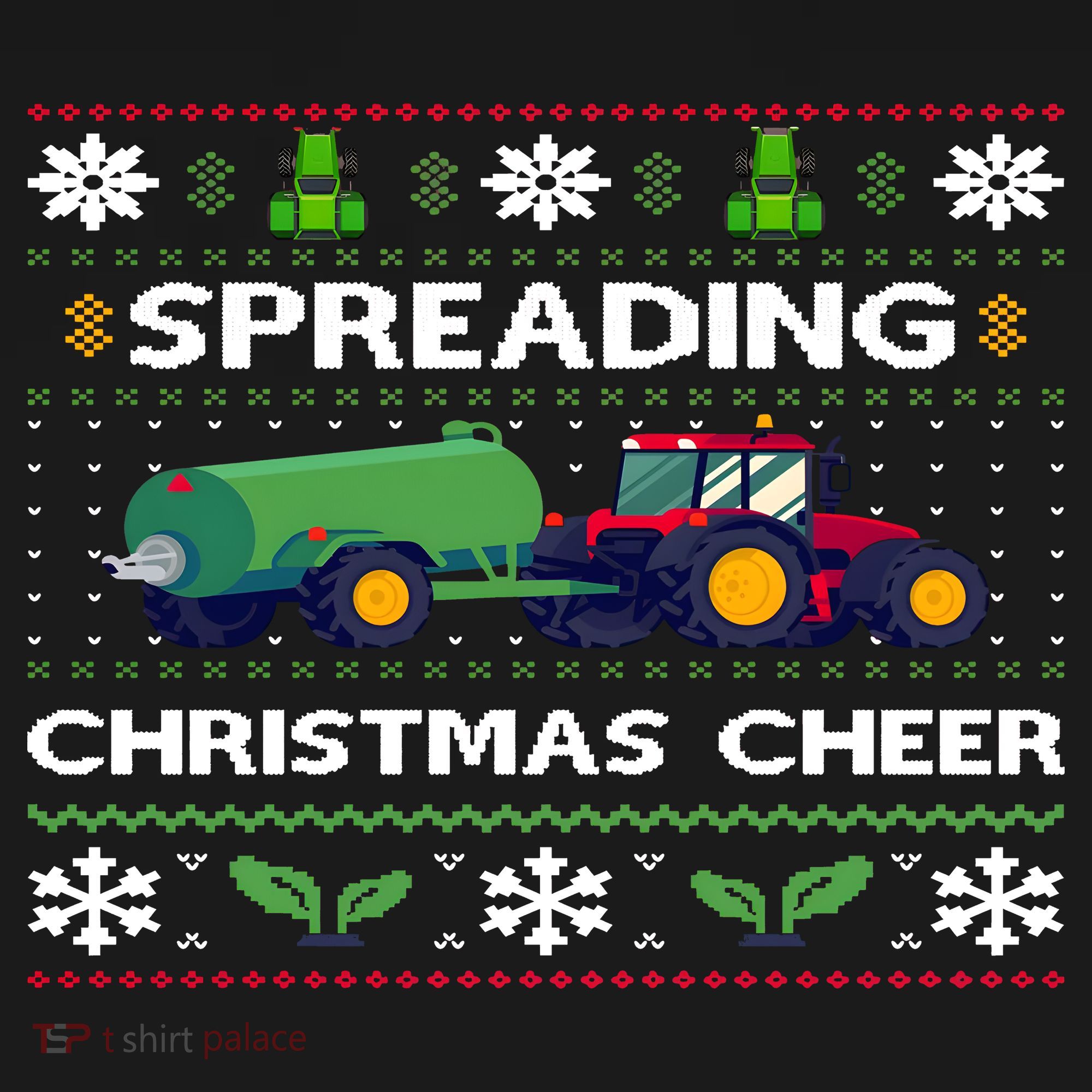 Spreading Christmas Cheer Farm Tractor Farmer Kids Long Sleeve Shirt