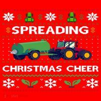 Spreading Christmas Cheer Farm Tractor Farmer Santa Hat thumb 1