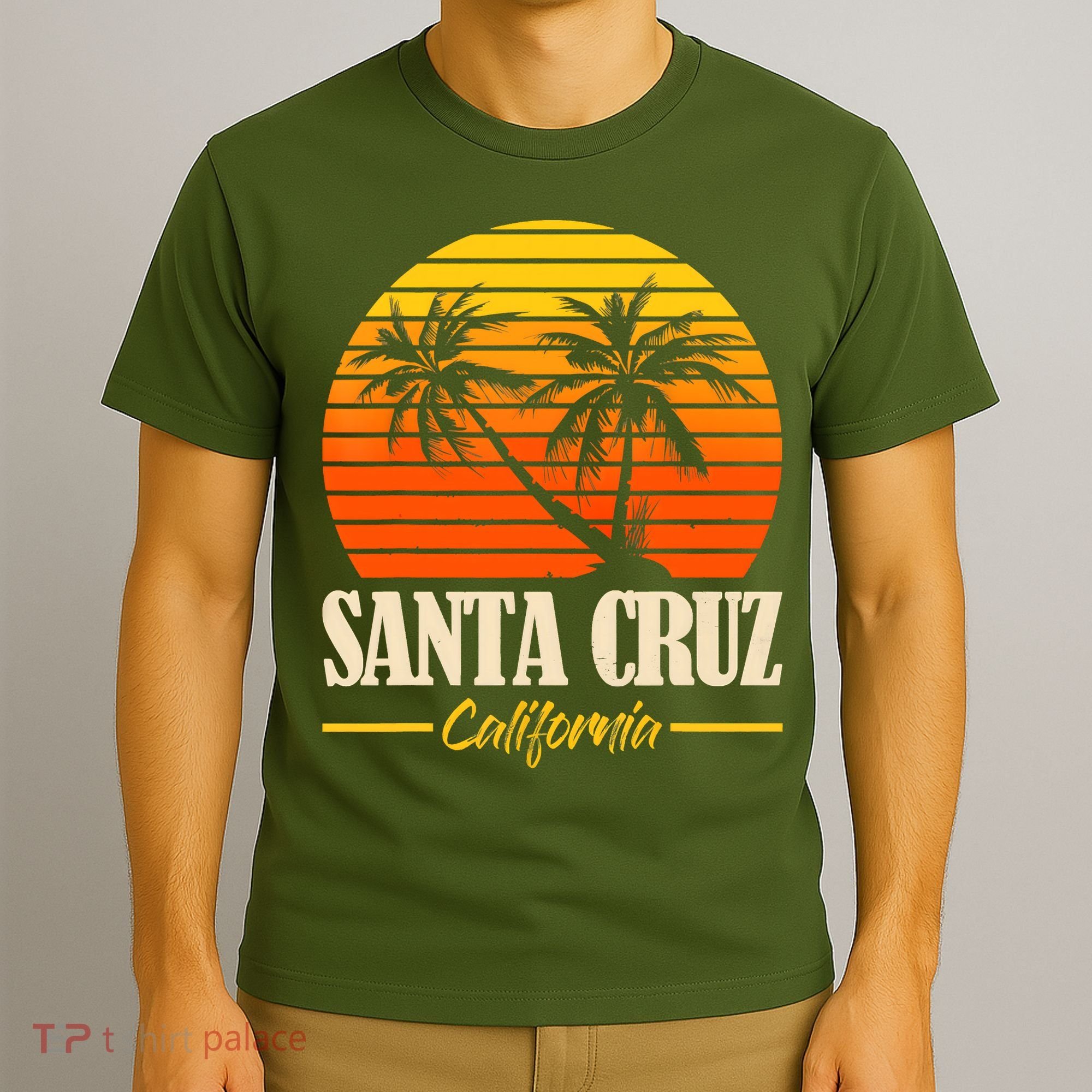 Santa Cruz California Retro Vintage Sunset Beach 70s 80s T-Shirt