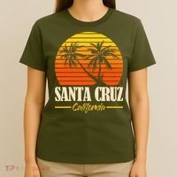 Santa Cruz California Retro Vintage Sunset Beach 70s 80s T-Shirt thumb 4