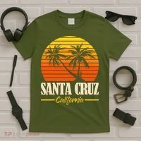 Santa Cruz California Retro Vintage Sunset Beach 70s 80s T-Shirt thumb 5