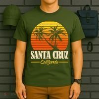 Santa Cruz California Retro Vintage Sunset Beach 70s 80s T-Shirt thumb 6