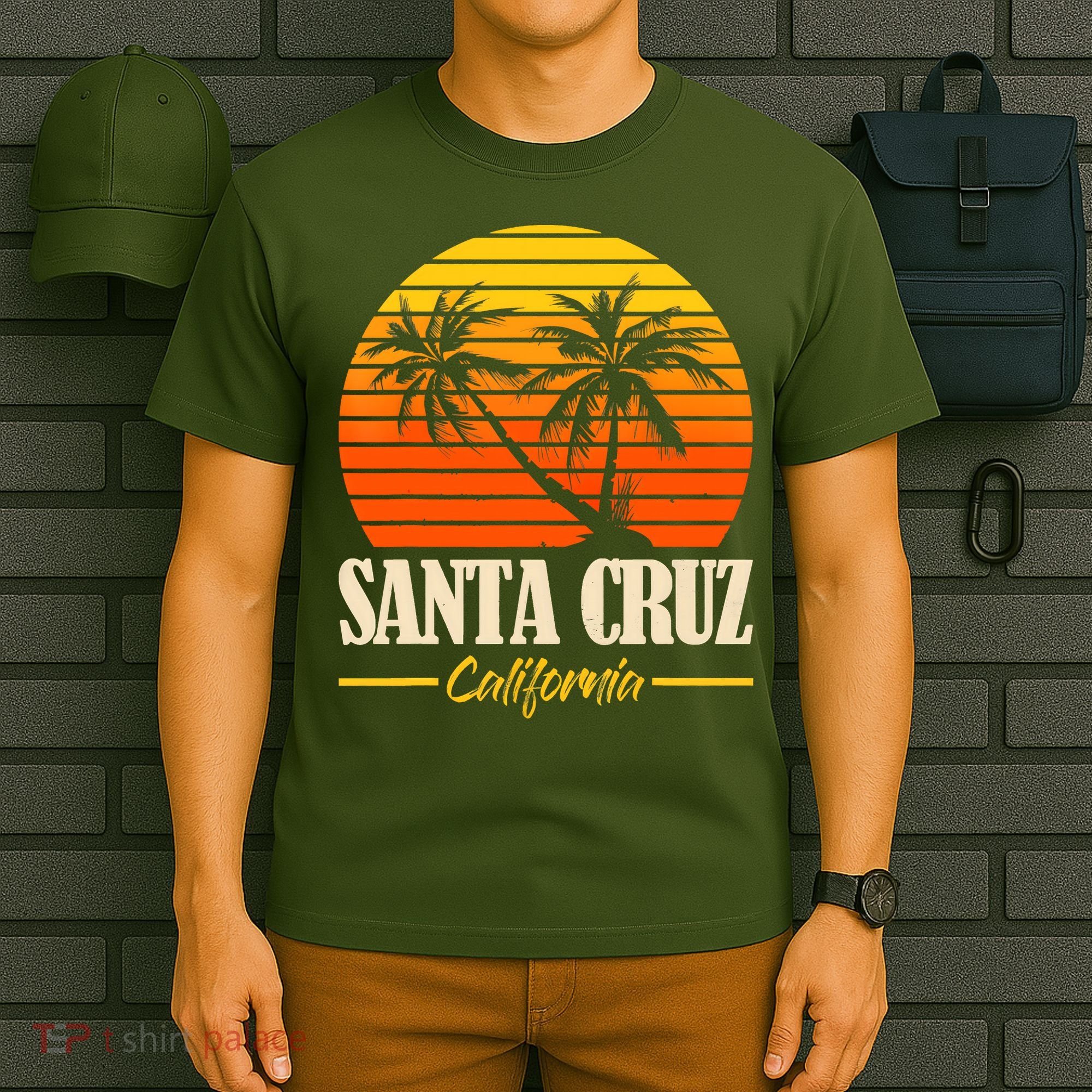 Santa Cruz California Retro Vintage Sunset Beach 70s 80s T-Shirt