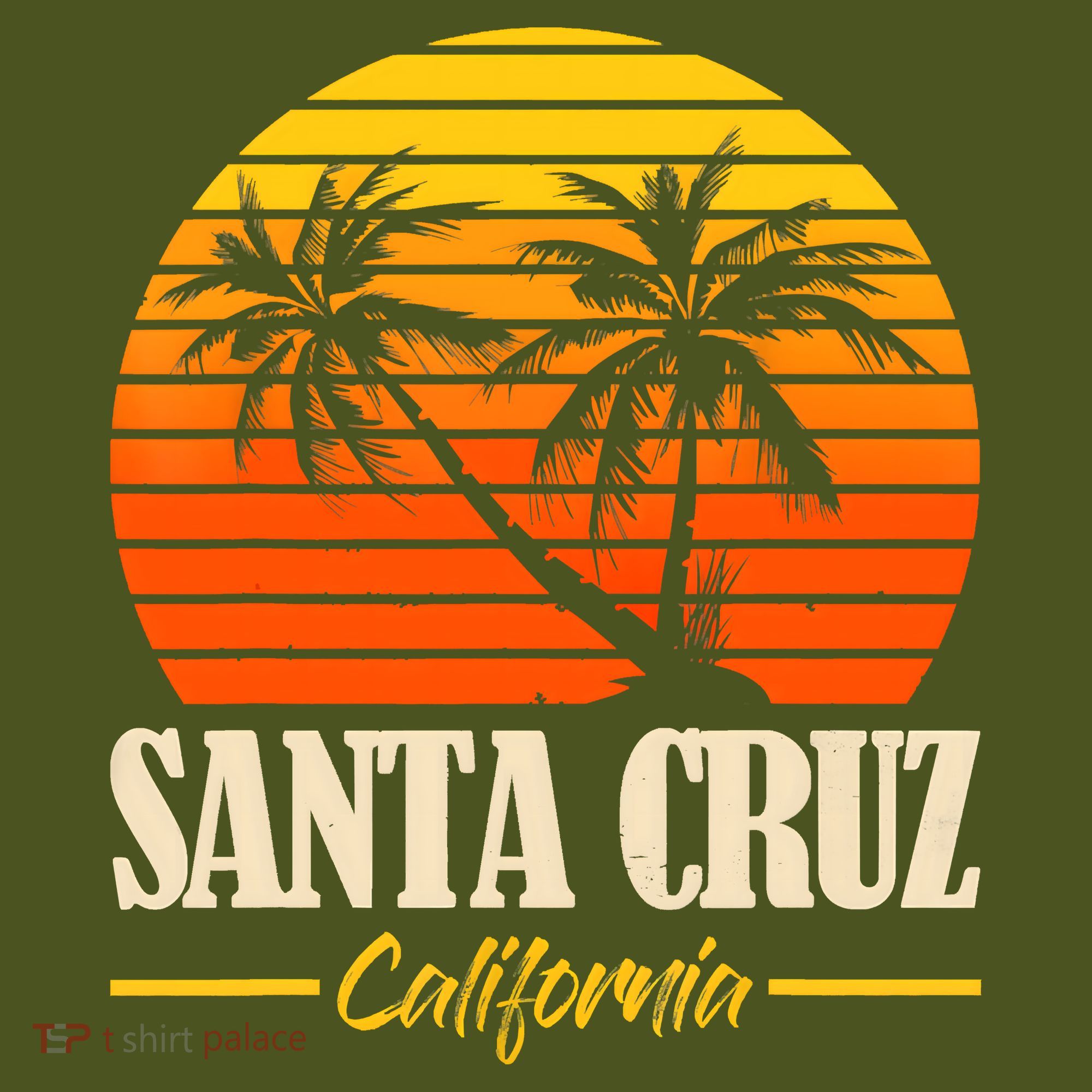 Santa Cruz California Retro Vintage Sunset Beach 70s 80s T-Shirt