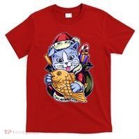 Santa Claus Christmas Cat Bringing Goldfish T-Shirt thumb 0
