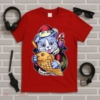 Santa Claus Christmas Cat Bringing Goldfish T-Shirt thumb 5