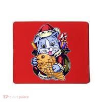Santa Claus Christmas Cat Bringing Goldfish Mousepad thumb 0