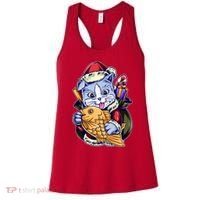 Santa Claus Christmas Cat Bringing Goldfish Women's Tank Top thumb 0